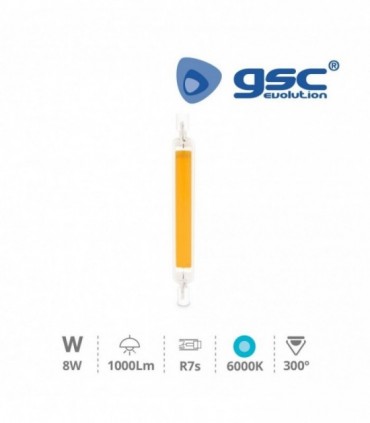 Lámpara lineal LED COB 118mm R7s 8W 6000K