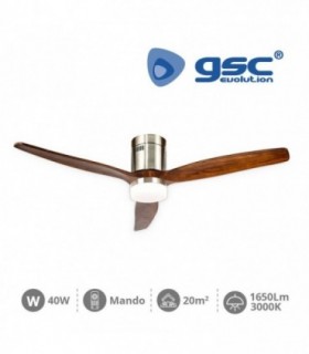 VENTILADOR TECHO DC MADERA 40W 73 cms