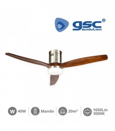 VENTILADOR TECHO DC MADERA 40W 73 cms