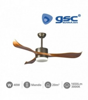 VENTILADOR TECHO DC MADERA 40W 73 cms