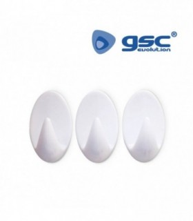 Pack 3 Perchas adhesivas Blancas