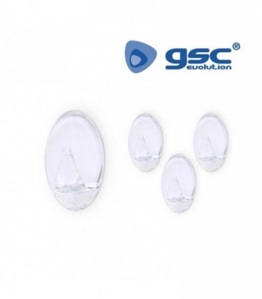 Pack 4 Perchas adhesivas Transparentes
