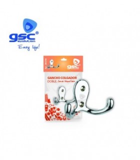 GANCHO COLGADOR DOBLE ZAMAK BRILLO