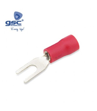 BOLSA 50 TERMINALES HORQUILLA 4,3/1,5 ROJO