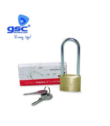 CANDADO LATON CLL LARGO ACERO 40mm