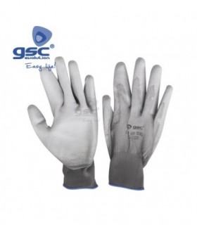 PAR GUANTES FINOS PU TALLA 9 GRIS