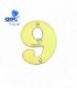 Número puerta 9 acero inoxidable con tornillo