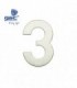 Número puerta 3 acero inoxidable con adhesivo