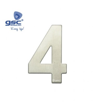 Número puerta 4 acero inoxidable con adhesivo