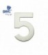 Número puerta 5 acero inoxidable con adhesivo