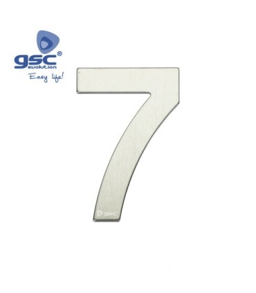 Número puerta 7 acero inoxidable con adhesivo