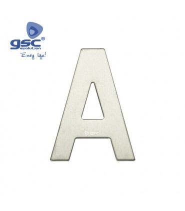 Letra puerta A acero inoxidable con adhesivo