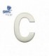 Letra puerta C acero inoxidable con adhesivo