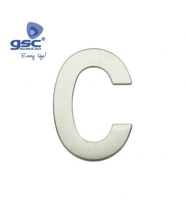 Letra puerta C acero inoxidable con adhesivo