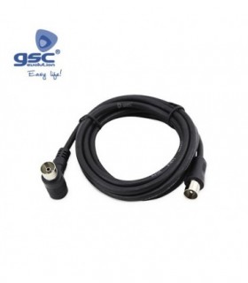 ALARGO TV 1,5 M ACODADO NEGRO